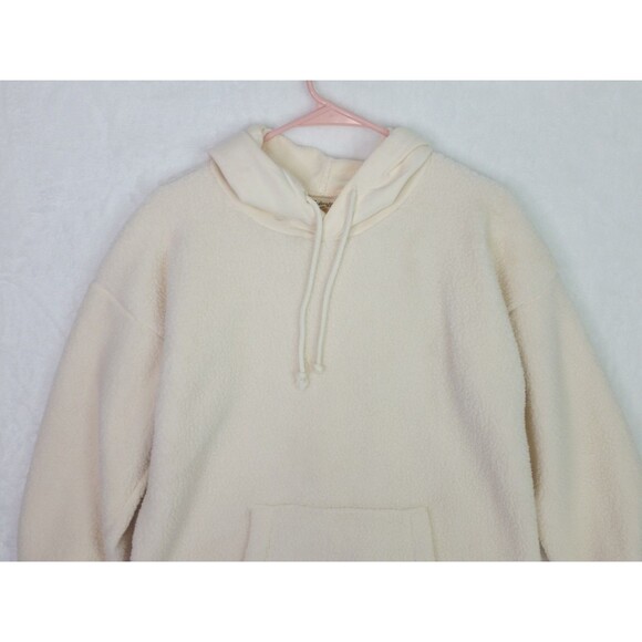 Women's Madewell Sweater Fleece Ivory Hoodie Sweatshirt Size S Small Nc609 - Picture 3 of 9